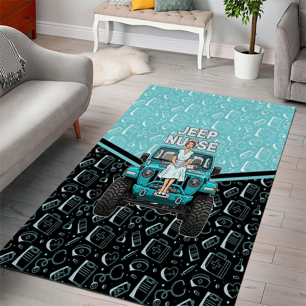 Jeep Nurse Retro Pop Art Area Rug Vintage Healthcare Professional Pin Up Girl Retro Medical Art TS04