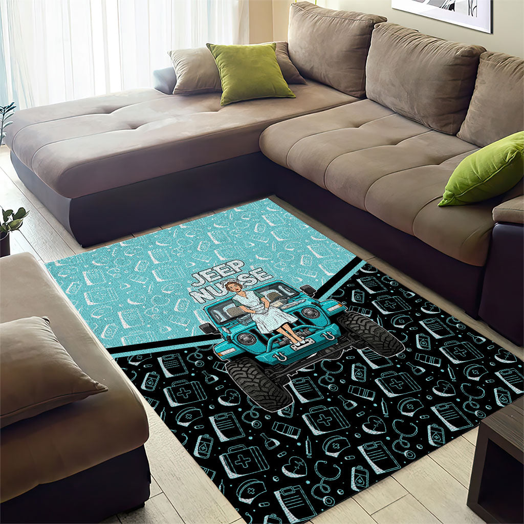Jeep Nurse Retro Pop Art Area Rug Vintage Healthcare Professional Pin Up Girl Retro Medical Art TS04