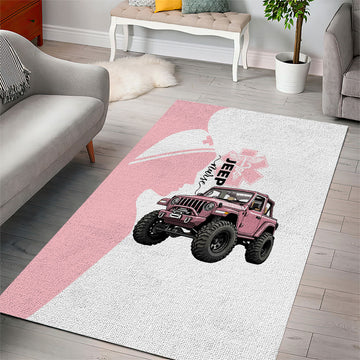Jeep Nurse Pink Offroad Vehicle Area Rug Pink Healthcare Star Of Life - Silhouette Female Nurse TS04