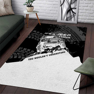 It’s A Jeep Thing Area Rug Monochrome Grunge Off-Road Illustration TS04