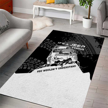 It’s A Jeep Thing Area Rug Monochrome Grunge Off-Road Illustration TS04