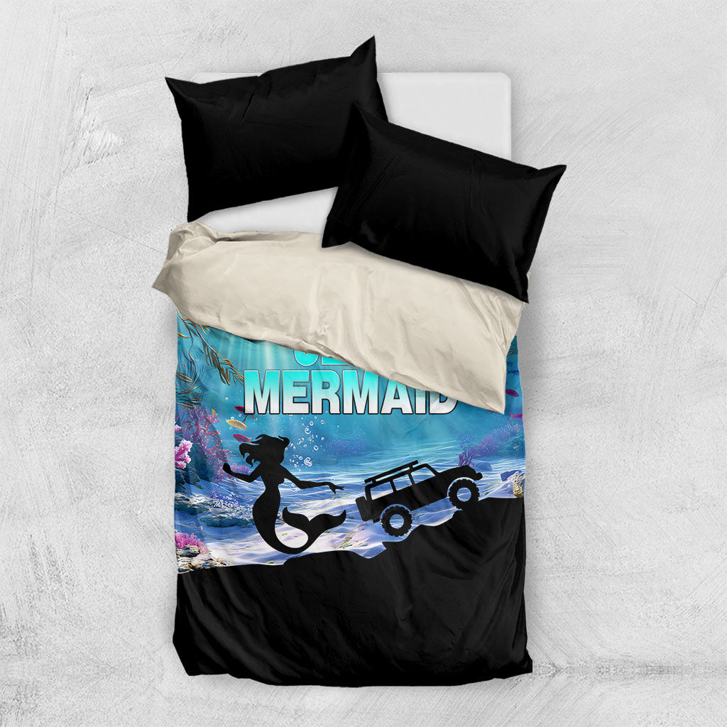 Jeep Mermaid Bedding Set Ocean Adventure Silhouette Underwater Coral Reef Art