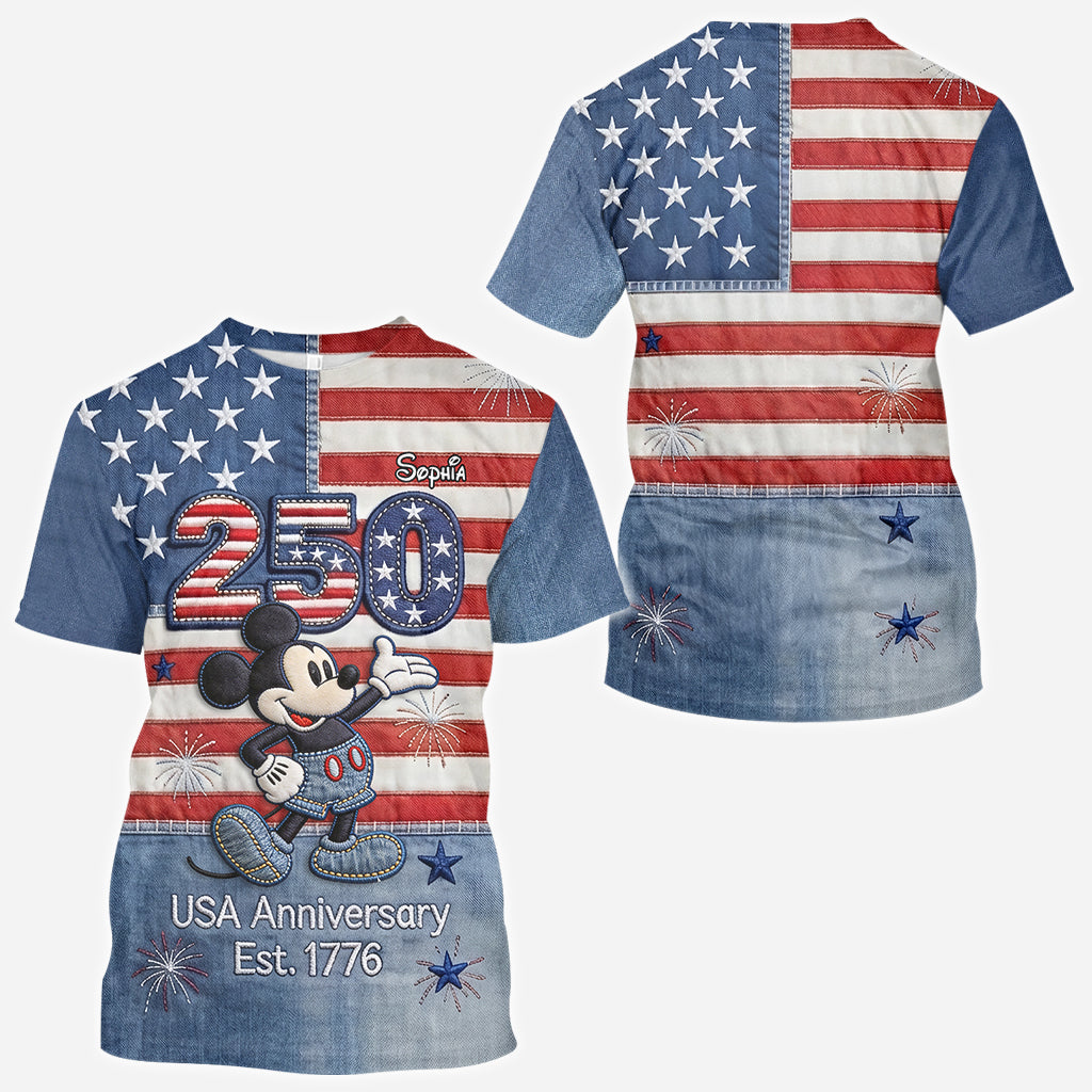 MkMo 250Th Anniversary With Magical Mouse - Personalized All Over Shirt - Independence Gift For Movie Fans