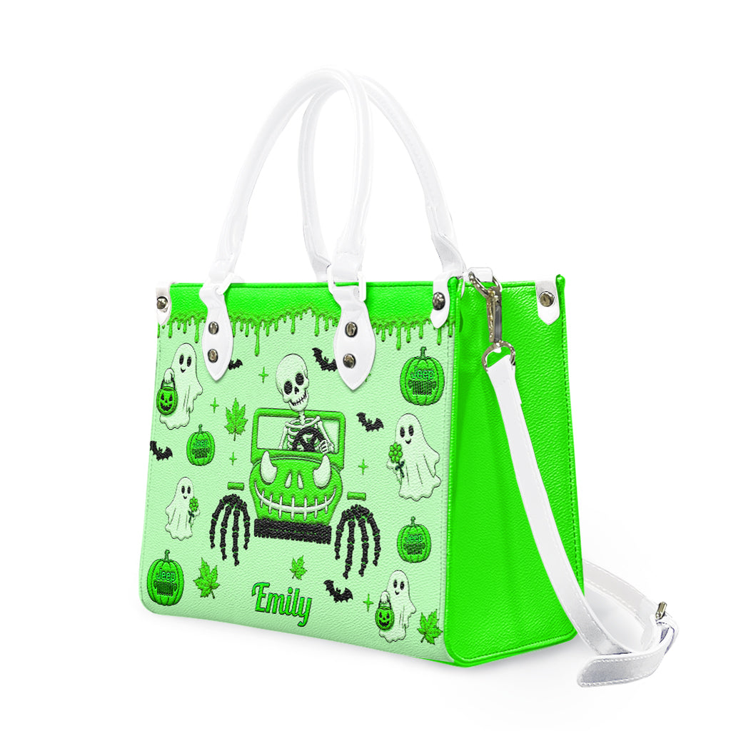 Jeep Halloween Spooky Vibe Personalized Leather Handbag-DN2808261125