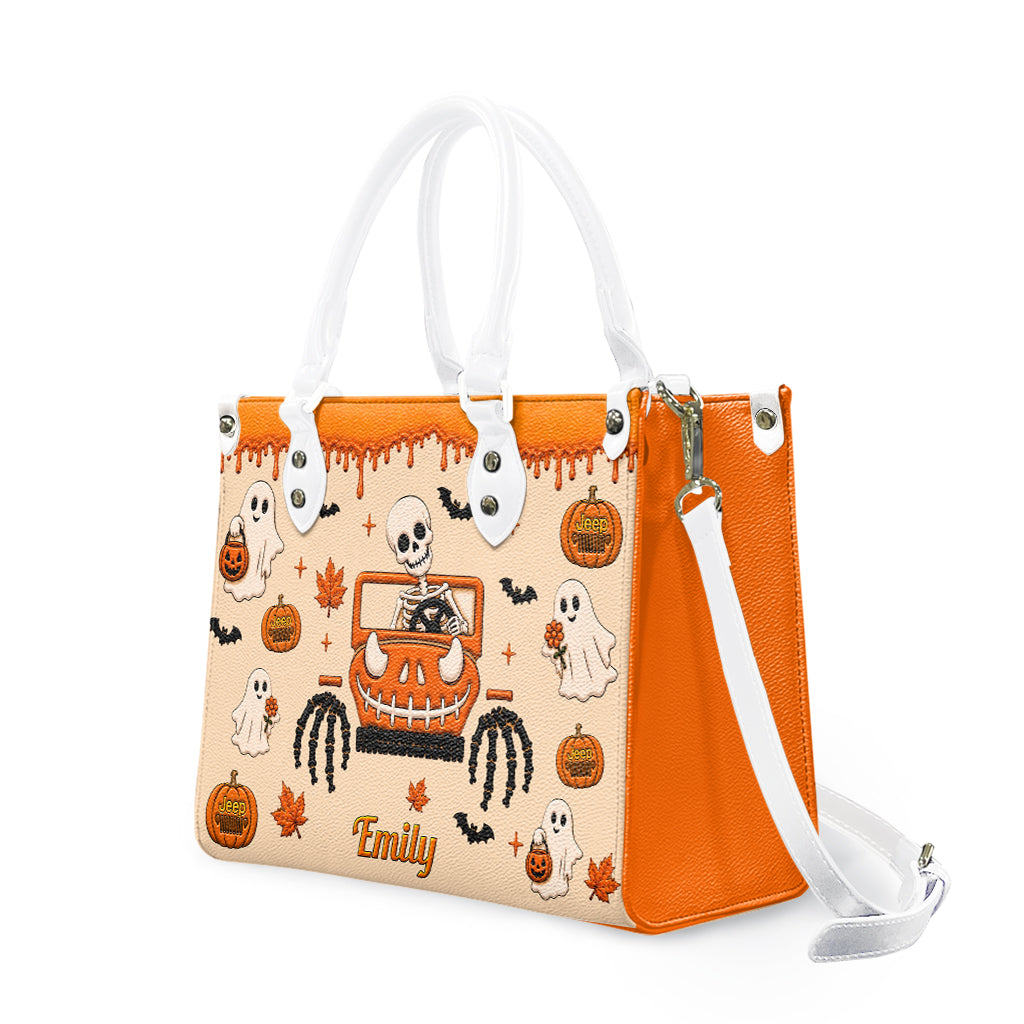 Jeep Halloween Spooky Vibe Personalized Leather Handbag-DN2808261125