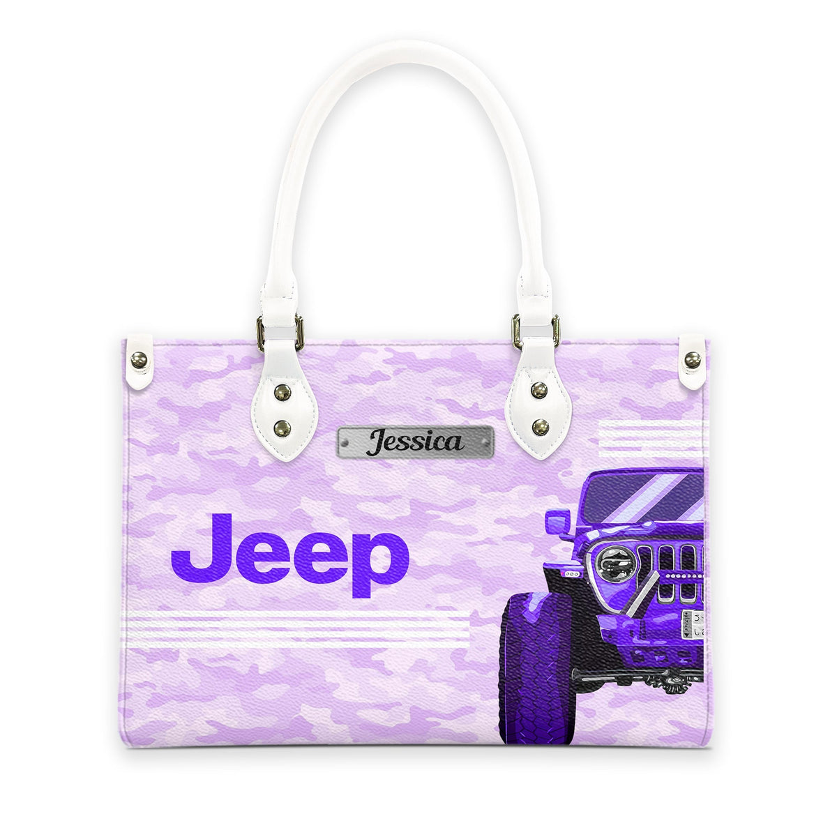 Personalized Jeep Girl Camo Zipper Leather Handbag TN2407261605