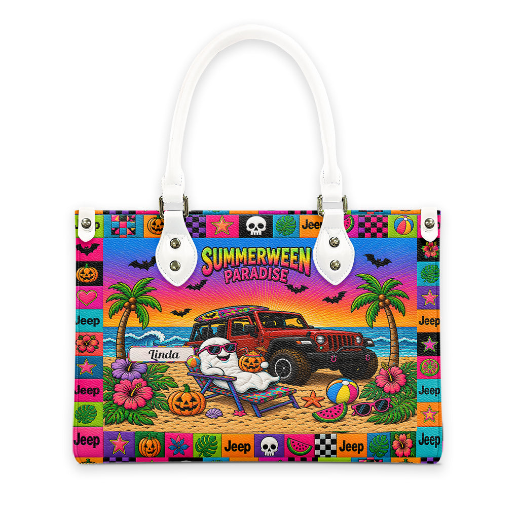 Jeep Summerween Paradise Ghost Beach Personalized Leather Handbag-DN2808261127