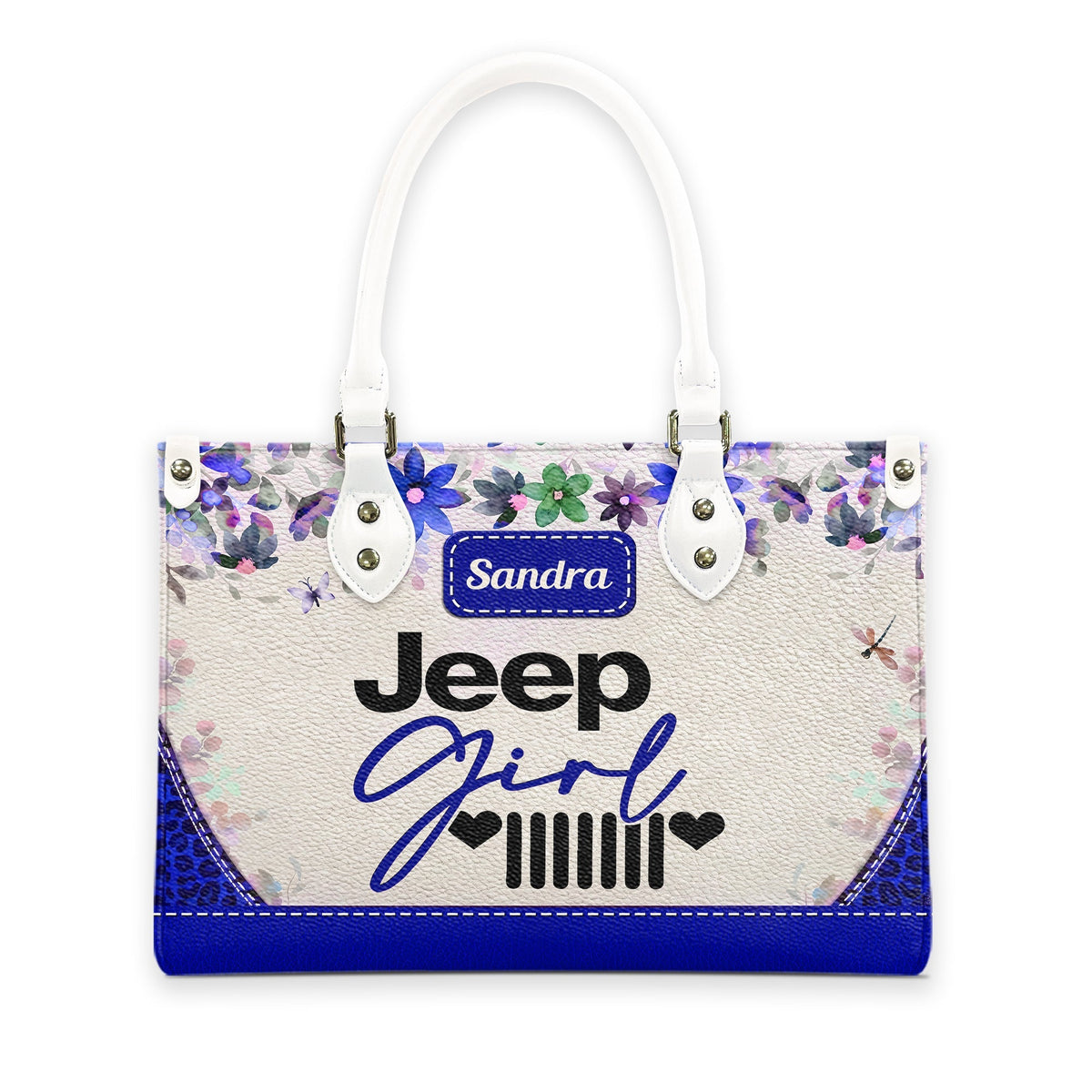 Personalized Jeep Girl Heart Grille Leather Handbag TN2407261606