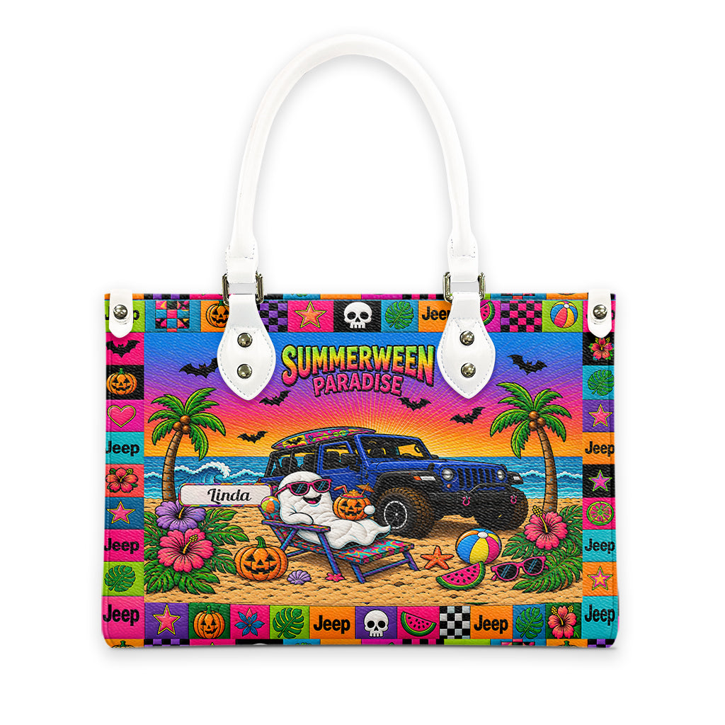 Jeep Summerween Paradise Ghost Beach Personalized Leather Handbag-DN2808261127