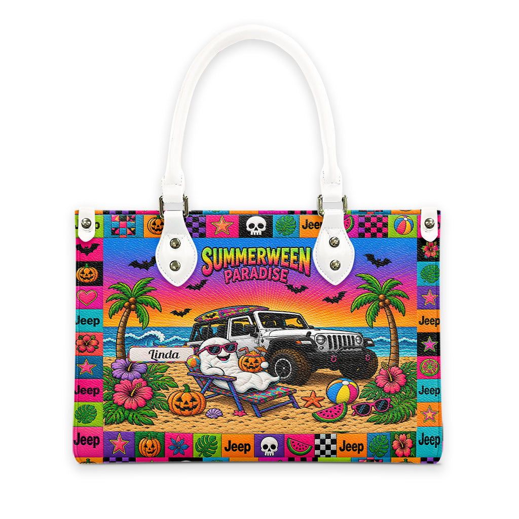 Jeep Summerween Paradise Ghost Beach Personalized Leather Handbag-DN2808261127