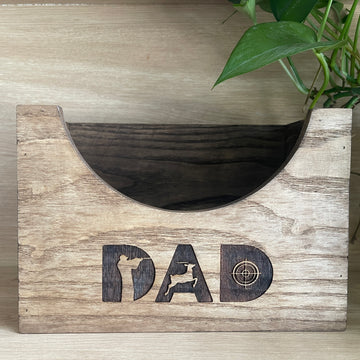 litzzy Custom Dad Hunting Wooden Hat Holder, Deer Dad Hunter Gift, Baseball Hat Holder, Cap Organizer, Cap Stand Custom Wooden Sign   