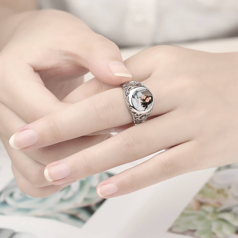 litzzy Round Women Rings Custom Photo Ring Mother's Day Gifts jewelry   