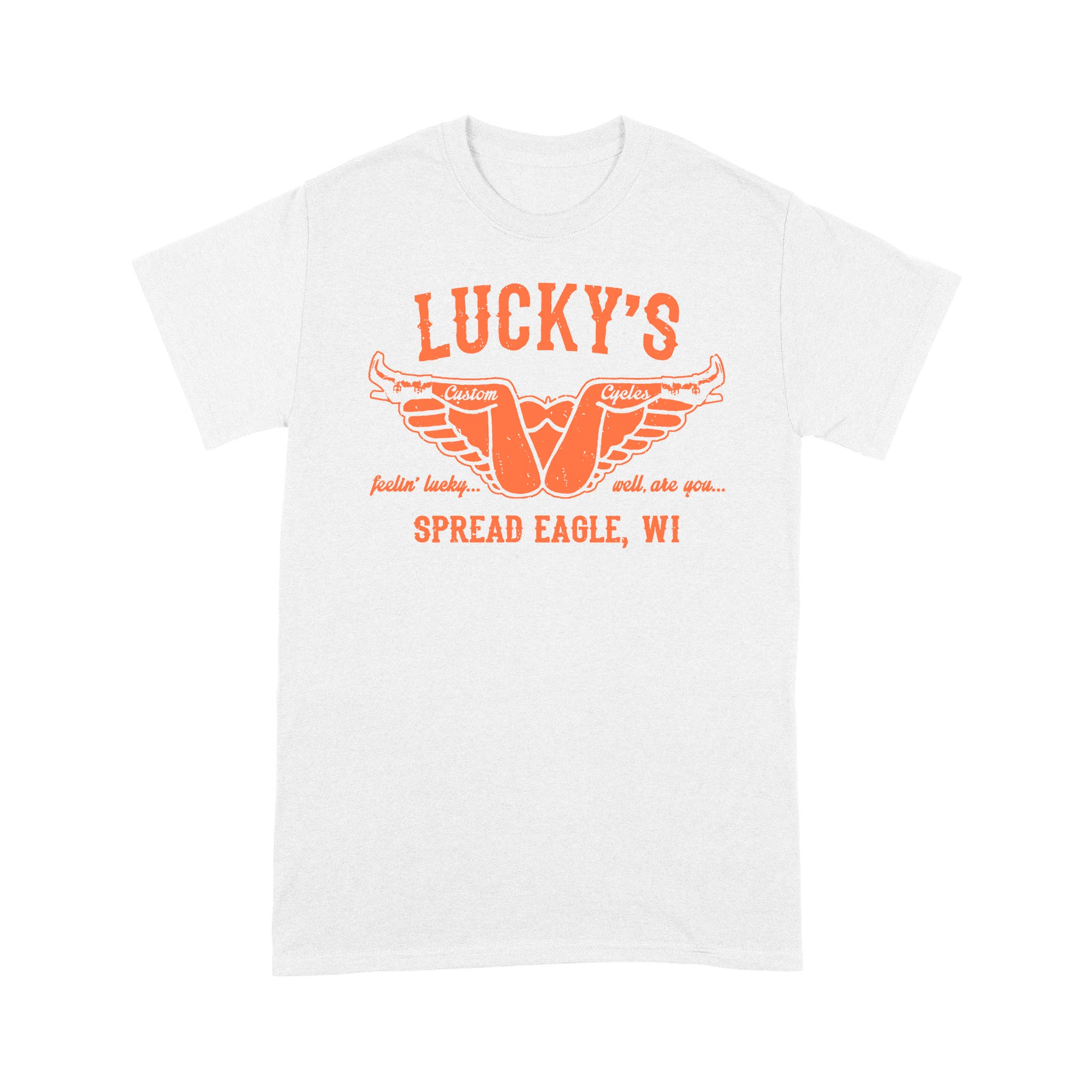 litzzy Luckys Custom Motorcycle T Shirt - Motorcycle T-Shirt | Made in US T-Shirt S White 