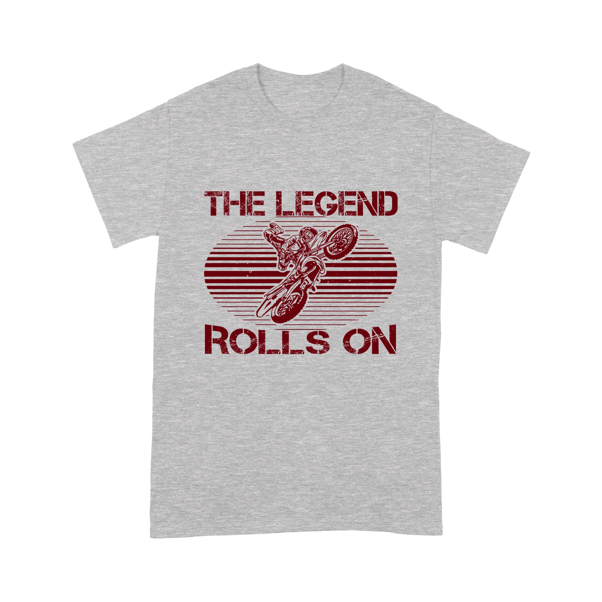 litzzy The Legend Rolls On - Motorcycle T-Shirt | Made in US T-Shirt S Heather Grey 