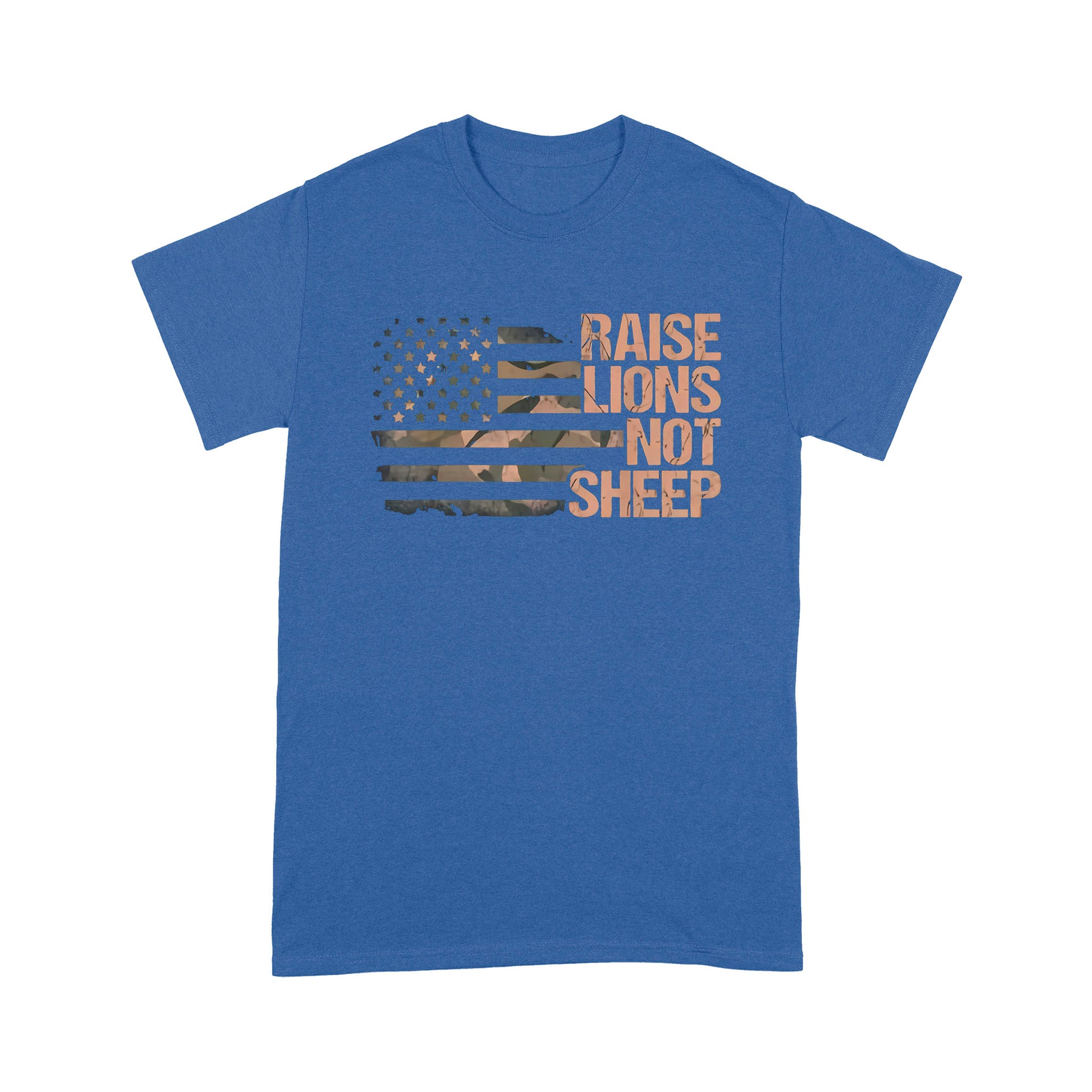 litzzy Raise Lions Not Sheep American Patriot Day T-shirt | Made in US  S Royal 