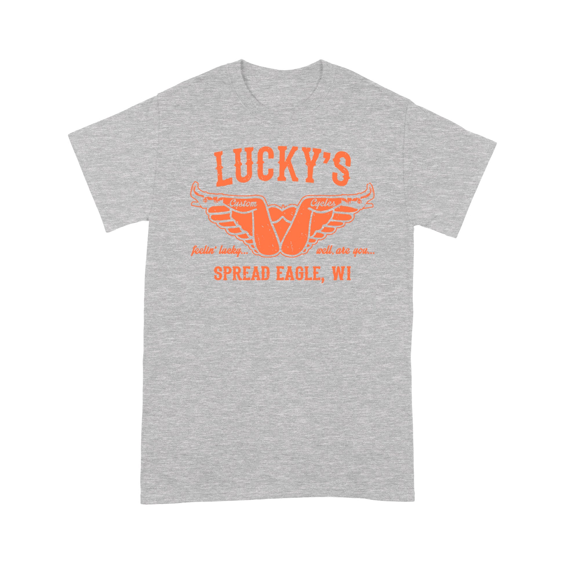 litzzy Luckys Custom Motorcycle T Shirt - Motorcycle T-Shirt | Made in US T-Shirt S Heather Grey 