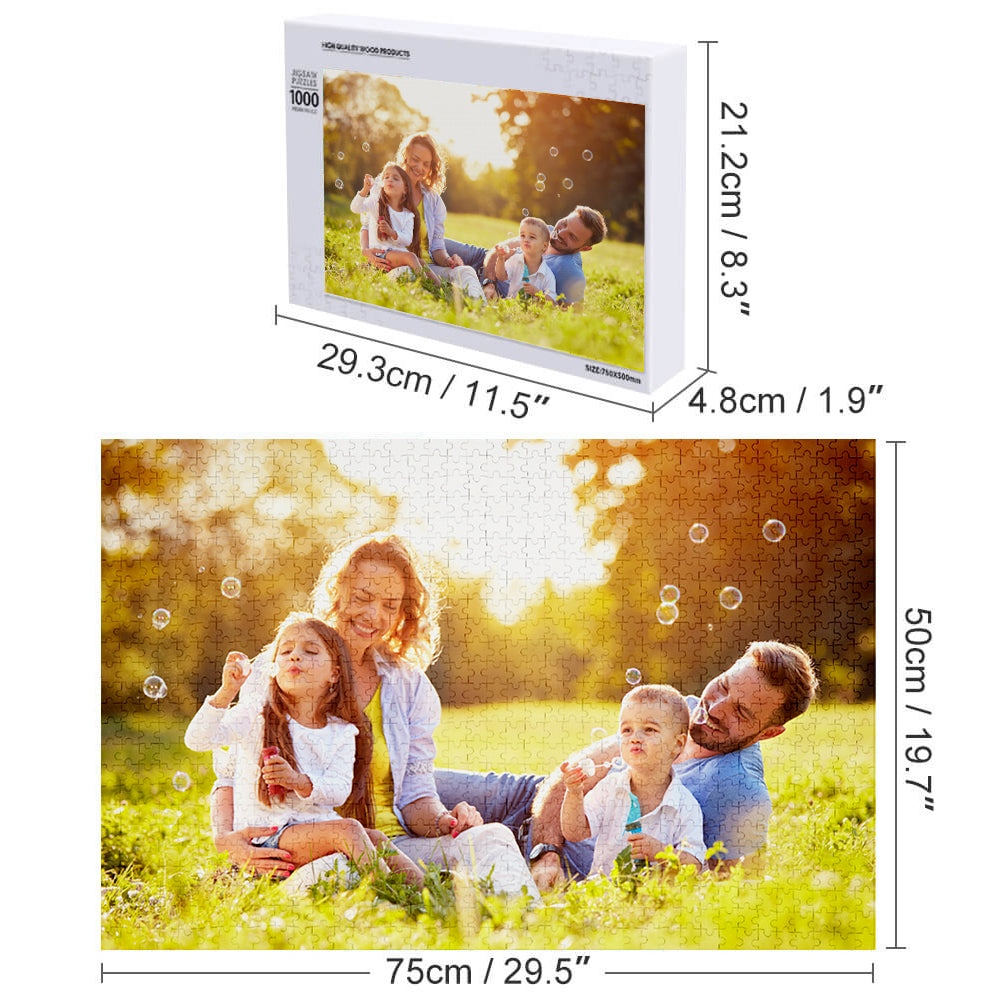 litzzy Custom Family Photo Wooden Jigsaw Puzzle - Custom Wooden Sign 5 Size Custom Wooden Sign   