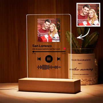 litzzy Custom Scannable Code Acrylic Music Song Plaque Night Light Acrylic Plaque Black  