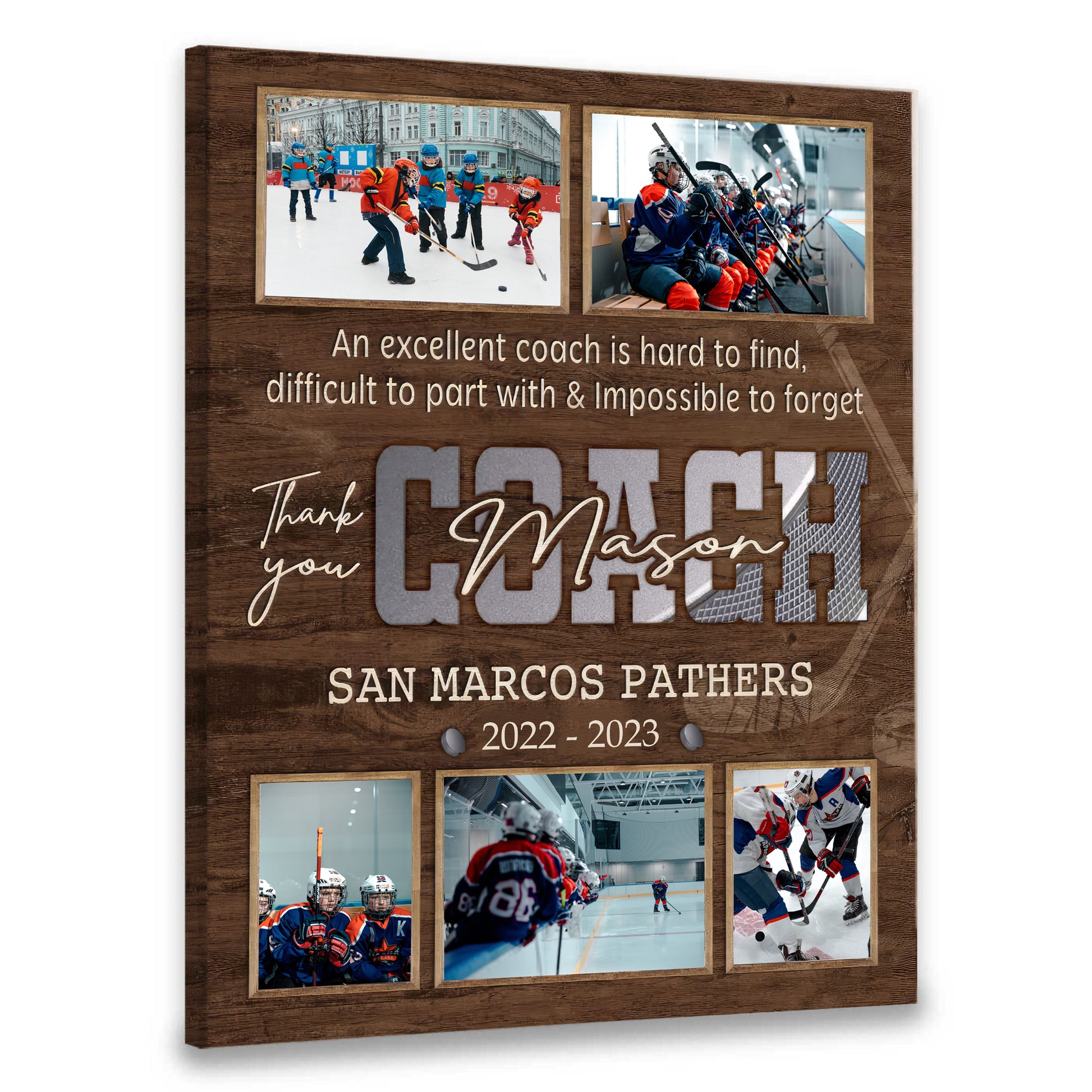 litzzy Ice Hockey Coach Appreciation Gift, Birthday Gift, Thank you gift Canvas wall art for Living Room Canvas Wall Art   