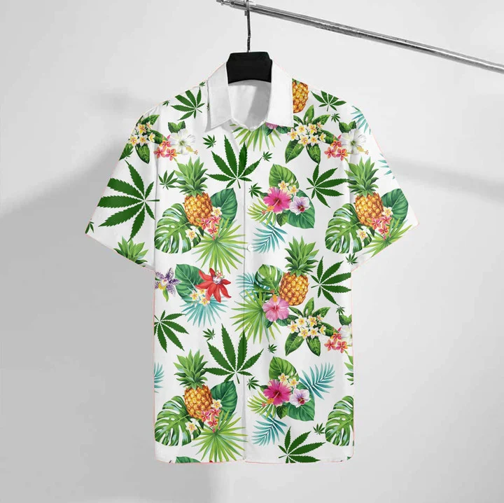 litzzy Cool Weed Tropical Forest Design Hawaiian Shirt - Aloha shirt Hawaiian Hawaii Shirt For Summer Hawaii Shirt   