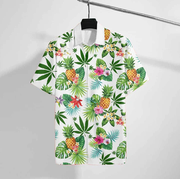 litzzy Cool Weed Tropical Forest Design Hawaiian Shirt - Aloha shirt Hawaiian Hawaii Shirt For Summer Hawaii Shirt   