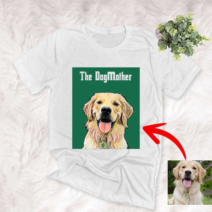 litzzy Personalized the dogfather tshirt, Custom Dog Face On Tshirt, Tshirt Dog Father with Dog Face T-shirt   