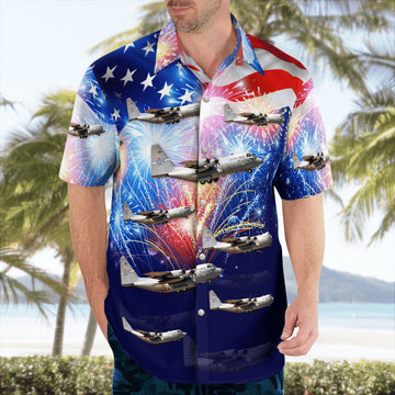 litzzy Kentucky Air National Guard 165Th Airlift Squadron Lockheed C-130H Hercules, 4Th Of July Hawaiian Shirt - Aloha shirt Hawaiian Hawaii Shirt For Summer Hawaii Shirt   