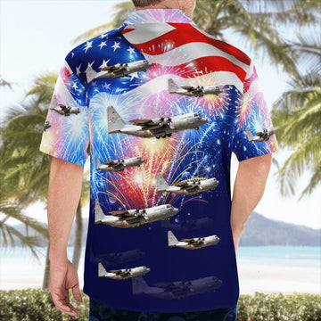 litzzy Kentucky Air National Guard 165Th Airlift Squadron Lockheed C-130H Hercules, 4Th Of July Hawaiian Shirt - Aloha shirt Hawaiian Hawaii Shirt For Summer Hawaii Shirt   