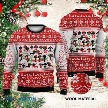 litzzy Christmas Day's Little Dachshund Dogs Gift For Christmas Ugly Christmas Sweater - Ugly Sweater Gift - Sweater All Over Print sweater Default Title  