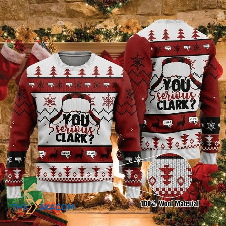 litzzy Deer Patterns You Serious Clark Gift For Christmas Ugly Christmas Sweater - Ugly Sweater Gift - Sweater All Over Print sweater Default Title  