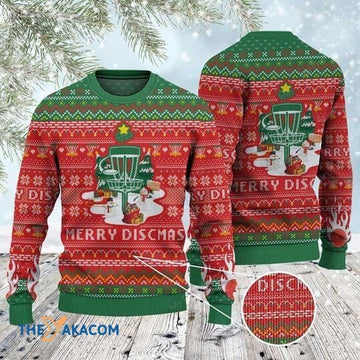 litzzy Disc Golf Lovers Merry Discmas Xmas Awesome Gift For Christmas Ugly Christmas Sweater - Ugly Sweater Gift - Sweater All Over Print sweater Default Title  