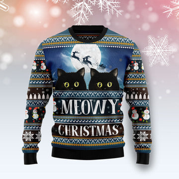 litzzy Black Cat Meowy Christmas TY710 Ugly Christmas Sweater -  Best Gift For Christmas, Noel Malalan - Christmas Signature sweater   