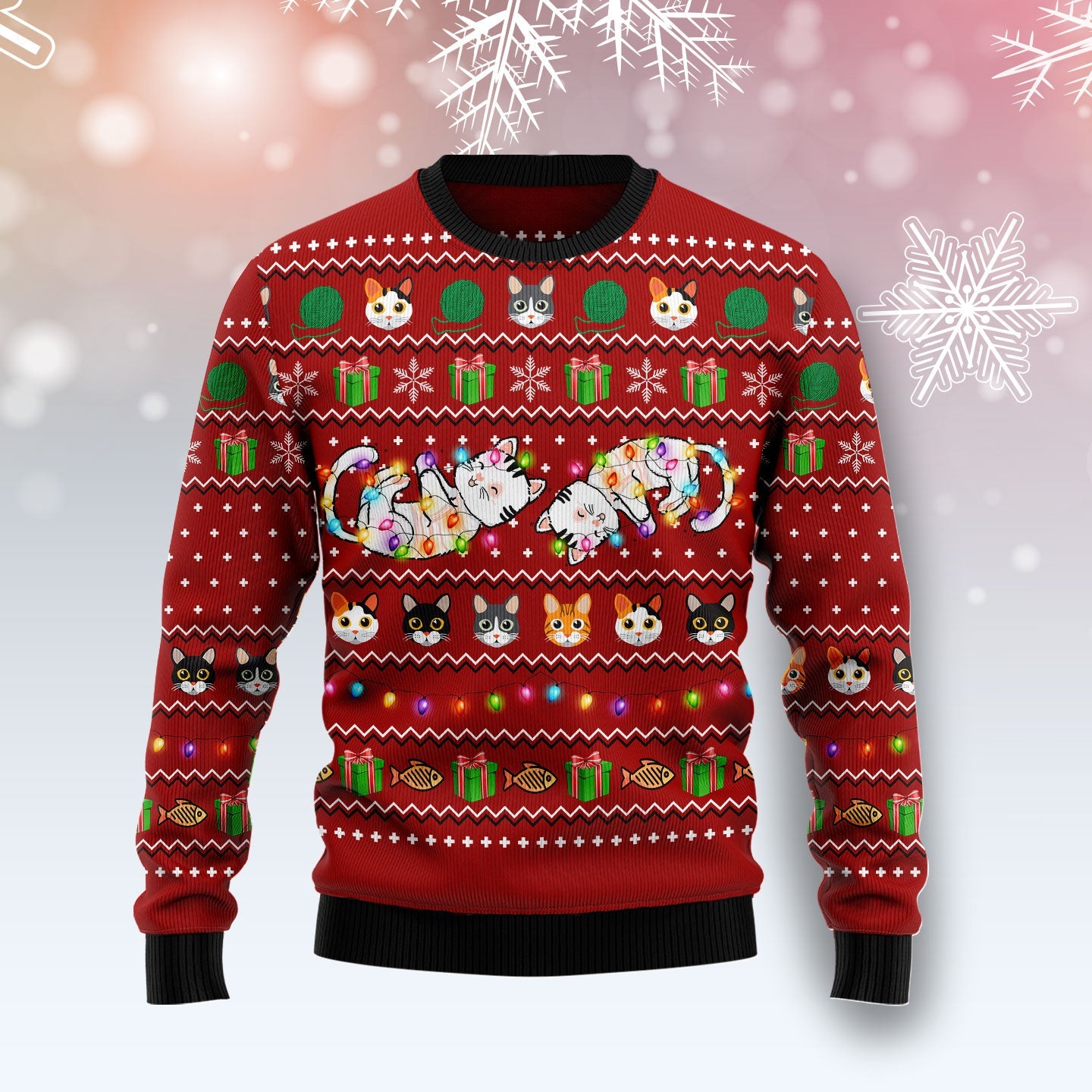 litzzy Cat Light TY0211 Ugly Christmas Sweater -  Best Gift For Christmas, Noel Malalan - Christmas Signature sweater   