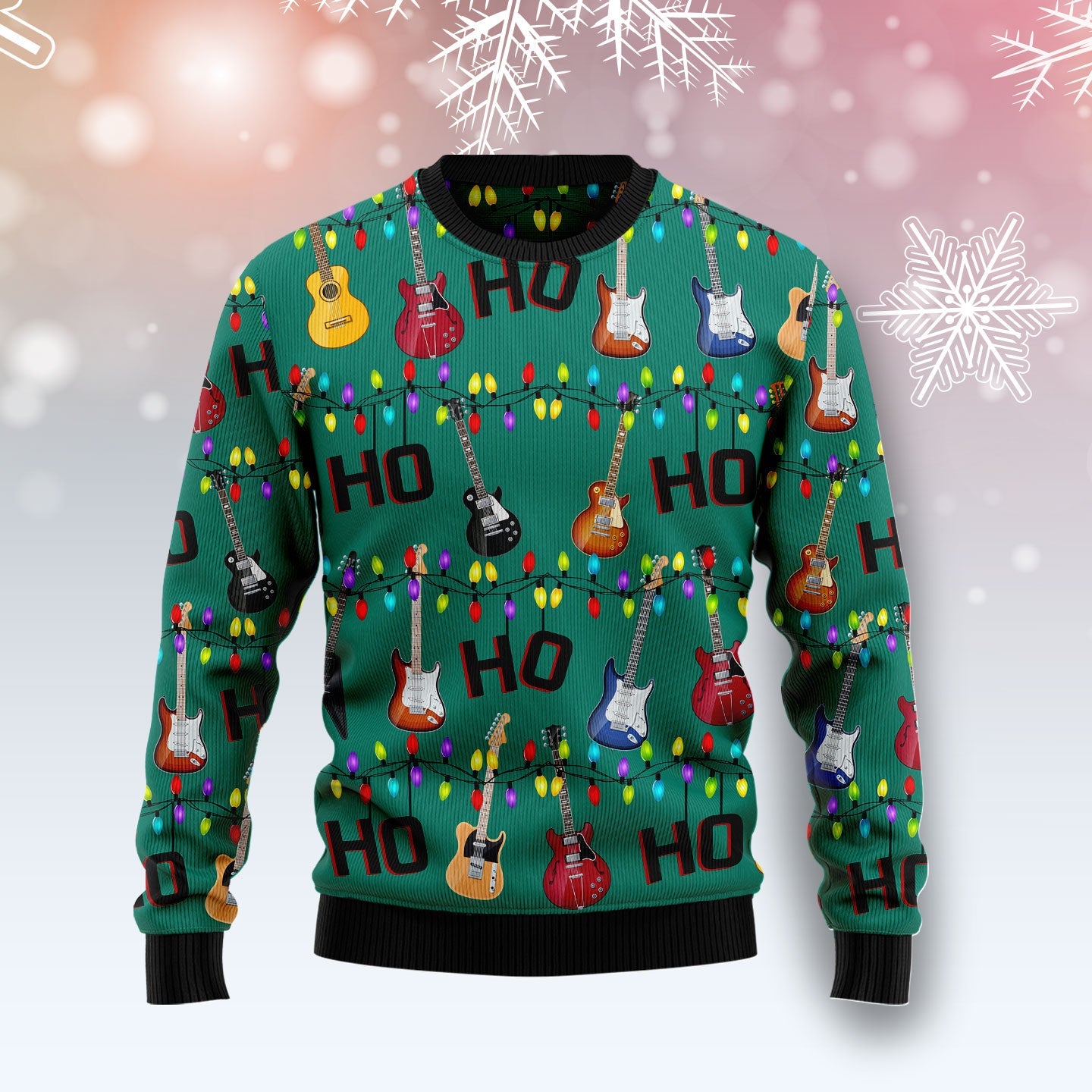 litzzy Electric Guitar Hohoho TY1011 Ugly Christmas Sweater -  Best Gift For Christmas, Noel Malalan - Christmas Signature sweater   