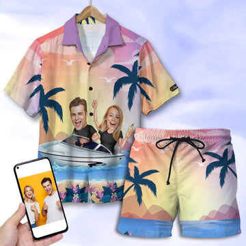 litzzy Custom Couple Hawaiian Shirt and Men Beach Shorts, Gift For Couple Hawaiian Shirt For Men, Woman, Litzzy Aloha Shirt Hawaii Shirt   