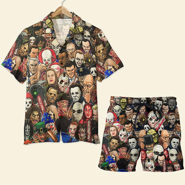 litzzy Horror Movie Film Hawaiian Shirt And Men Beach Shorts 3 Hawaiian Shirt For Men, Woman, Litzzy Aloha Shirt Hawaii Shirt   