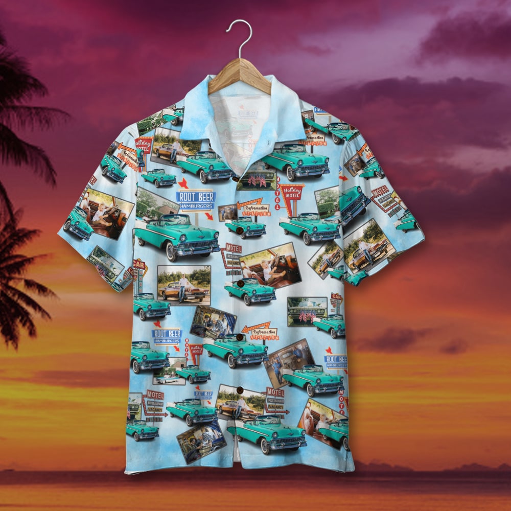 litzzy Custom Classic Car Hawaiian Shirt, Seamless Car Pattern, Up to 15 Photos Hawaiian Shirt For Men, Woman, Litzzy Aloha Shirt Hawaii Shirt   