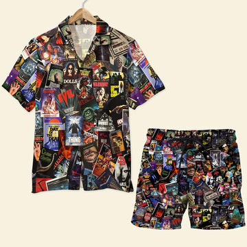 litzzy Horror Movie Film Hawaiian Shirt and Men Beach Shorts 01 Hawaiian Shirt For Men, Woman, Litzzy Aloha Shirt Hawaiian Shirt   