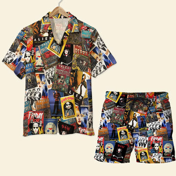 litzzy Horror Movie Film Hawaiian Shirt And Men Beach Shorts 5 Hawaiian Shirt For Men, Woman, Litzzy Aloha Shirt Hawaiian Shirt   