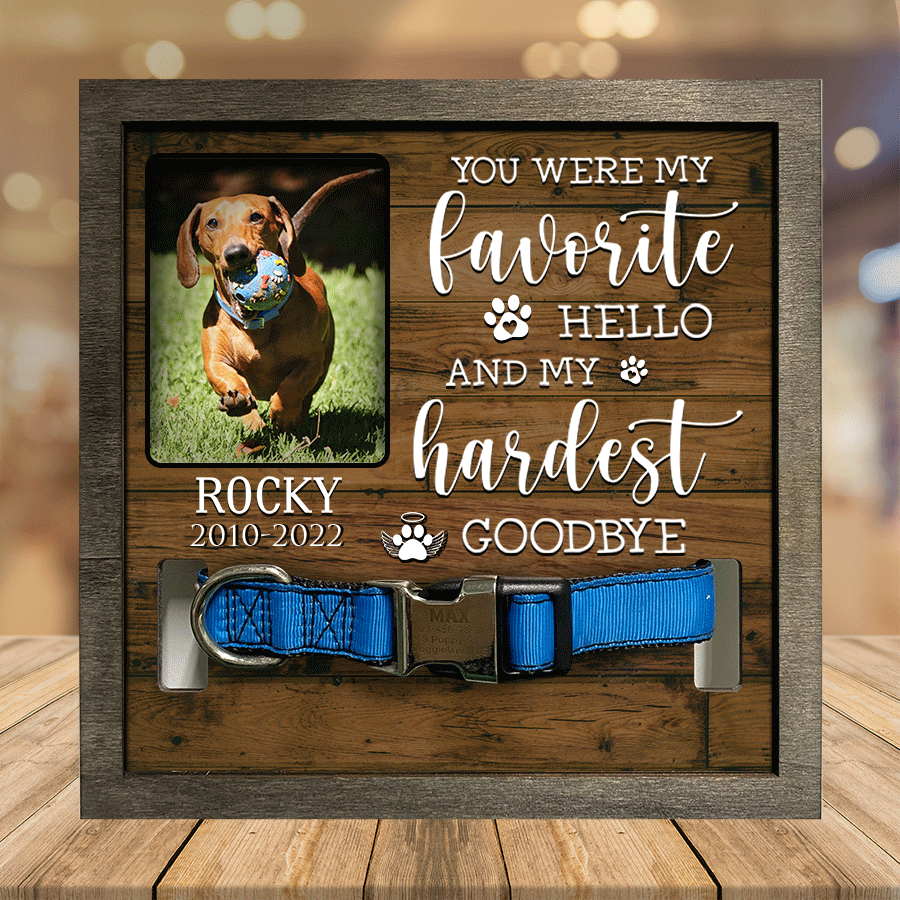 litzzy A Dachshund Pet Picture Frames Memorial Dog hardest to say goodbye Dog Lover Gift, Memorial Gifts Pet Picture Frame Style 1 7.9 x 7.9 