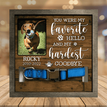 litzzy A Dachshund Pet Picture Frames Memorial Dog hardest to say goodbye Dog Lover Gift, Memorial Gifts Pet Picture Frame Style 1 7.9 x 7.9 