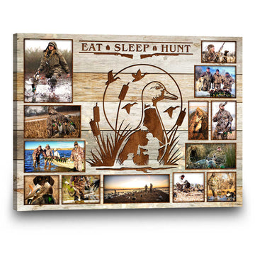 litzzy Waterfowl & Duck Hunter Photo Collage Wall Decor | Personalized Gift for Duck Hunters Canvas Wall Art   