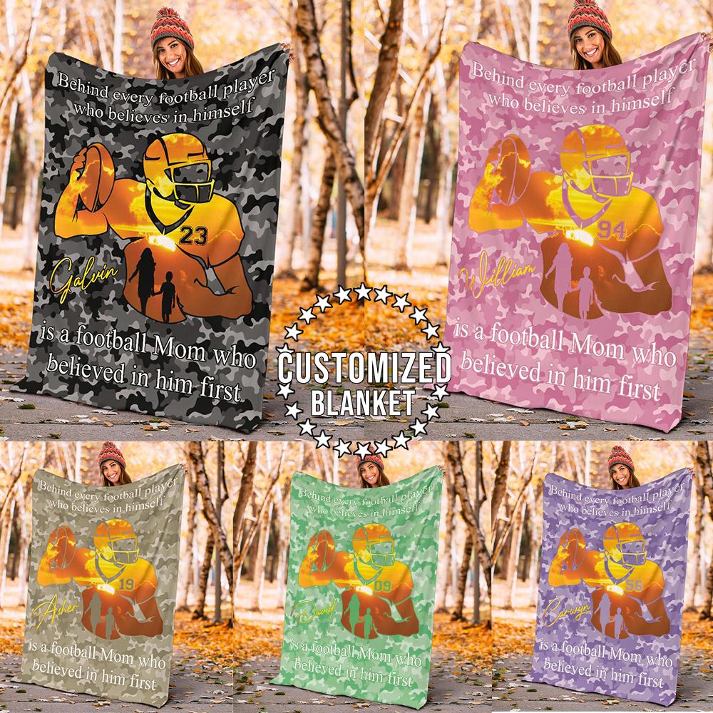 litzzy Personalized Football Player Fleece Blanket - Lath2411203 Quilt Blanket CUSTOM COLOR 50 X 60 