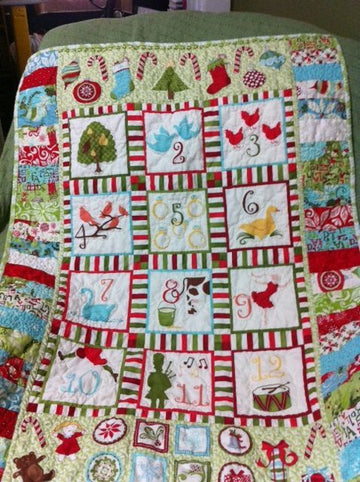 litzzy 12 Days Of Christmas CLA2011002Q Fleece Blanket Quilt Blanket   