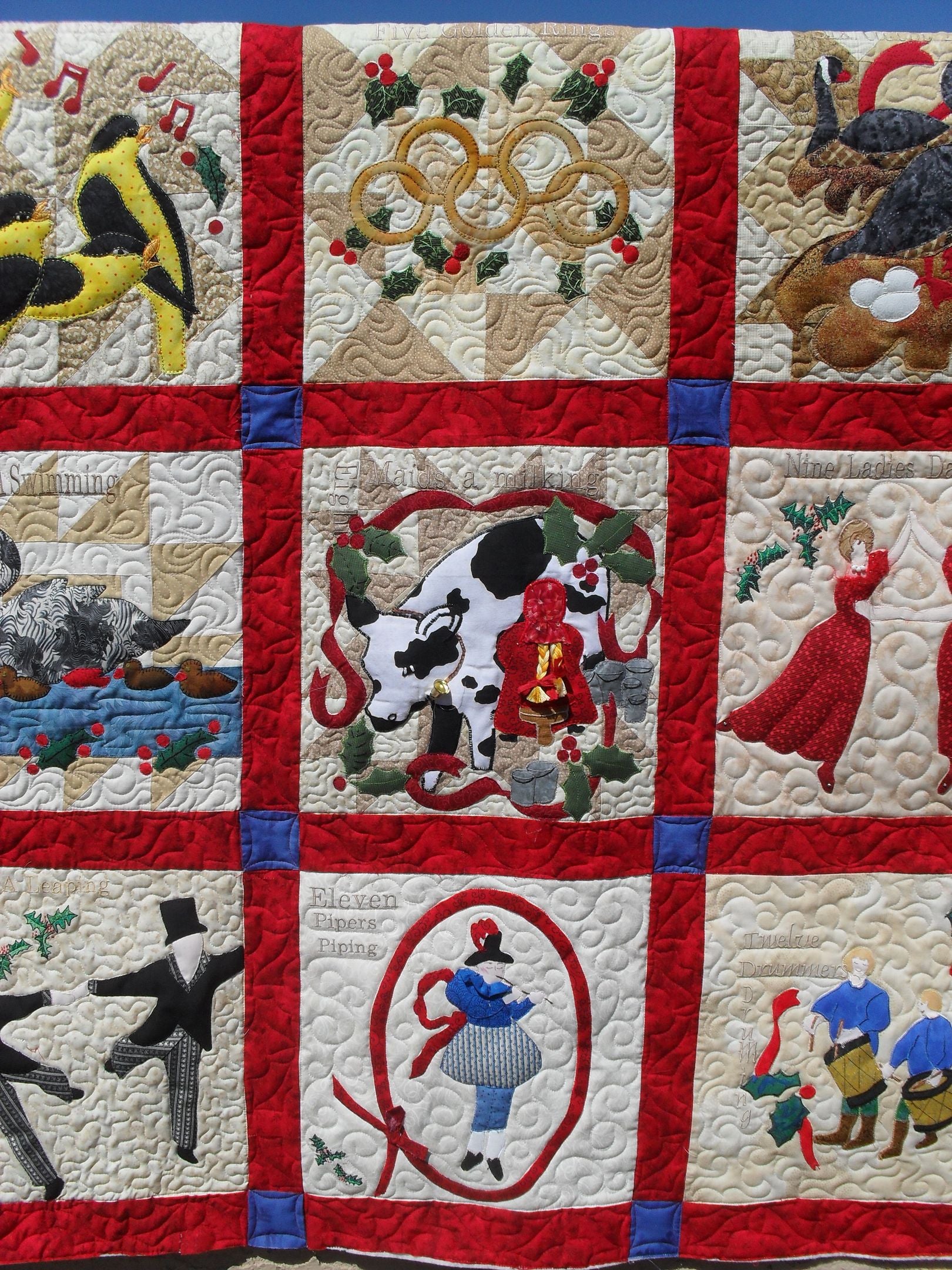 litzzy 12 Days Of Christmas CLM30110001Q Fleece Blanket Quilt Blanket   