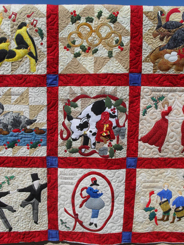 litzzy 12 Days Of Christmas CLM30110001Q Fleece Blanket Quilt Blanket   