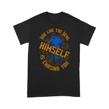 litzzy Ride like the Devil himself, is chasing you- Motorcycle T-Shirt | Made in US T-Shirt S Black 
