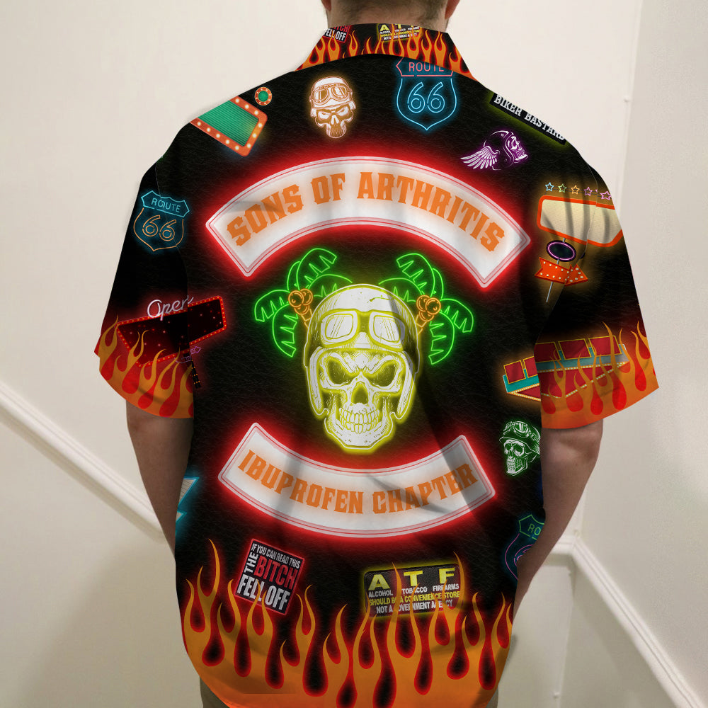 litzzy Personalized Biker Hawaiian Shirt - Sons Of Arthritis Ibuprofen Chapter - Led Pattern Hawaiian Shirt For Men, Woman, Litzzy Aloha Shirt Hawaii Shirt   