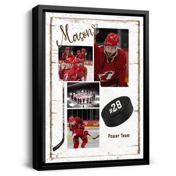 litzzy Hockey Gift, Gift For Hockey Player, Gifts For Hockey Team, Personalized Hockey Photo Canvas Wall Art Canvas Wall Art   
