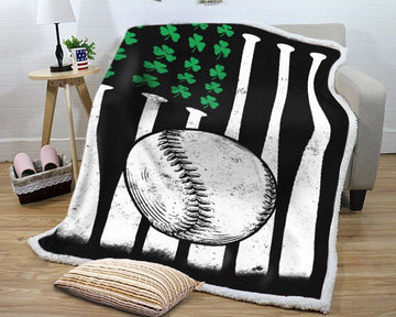 litzzy Baseball Patrick Flag GS-NT0502HN Sherpa Fleece Blanket Fleece Blanket   